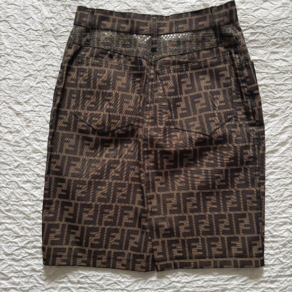 Vintage Fendi Zucca Skirt - Picture 2 of 6